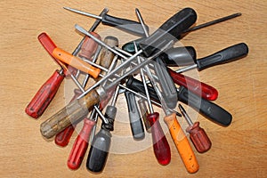 Pile of screwdrivers photo