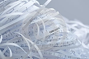 Pile of shredded paper - confidential