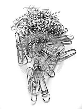 Pile of Silver Metal Paperclips Office Supplies