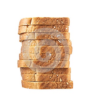 Pile of the sliced bread toasts