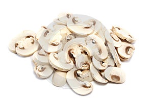 Pile of Sliced Mushrooms Closer