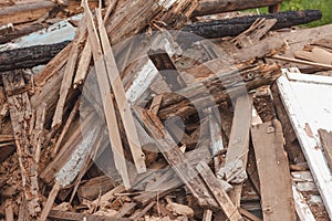 Pile of small pieces of scrap wood