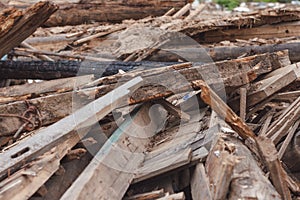 Pile of small pieces of scrap wood