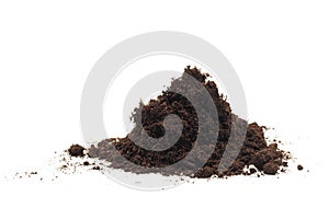 Pile of soil isolated on white background - Image