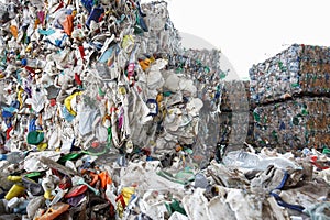 Pile of sorted plastic waste photo