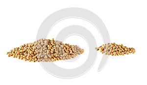 Pile of soybeans isolated on white background. Heap of organic soybeans isolated on white. Heap of soybeans isolated