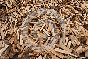 Pile of split fire wood