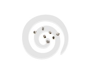 Pile of split-shot sinkers removable and reusable shot weights isolated on white background