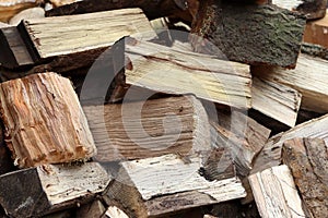 A pile of splitted wood