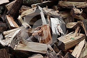 A pile of splitted wood