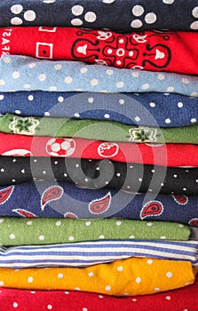 Pile of spotty and colourful hankies