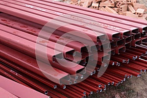 Pile of steel bar for building