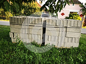 Pile of stone used for pavement