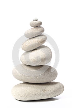 Pile of stones isolated on white