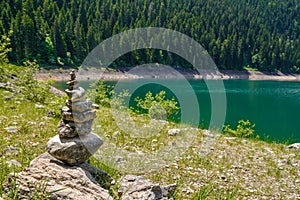 Pile of stones near Black Lake