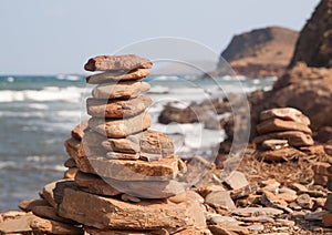 Pile of stones in Pregonda beach