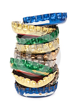 Pile of stoppers from beer photo