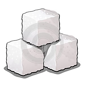 Da zucchero cubi da raffinato zucchero isolato su sfondo bianco. vettore progettazione della pittura illustrazioni 