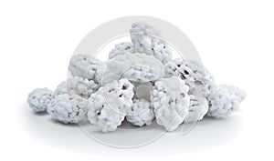 Pile of sugar roasted almonds isolated