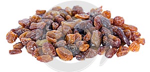 A pile of sultana raisins isolated photo