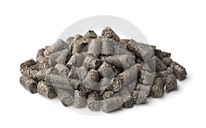 Pile of sunflower press cake pellets