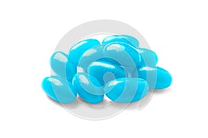 Pile of tasty bright jelly beans isolated