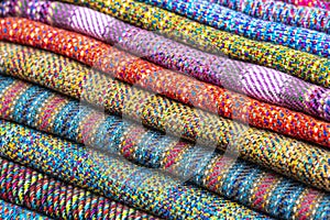 Pile of Textiles, Otavalo, Ecuador