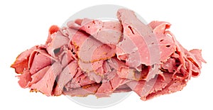 Pile Of Thinly Sliced Pastrami Meat