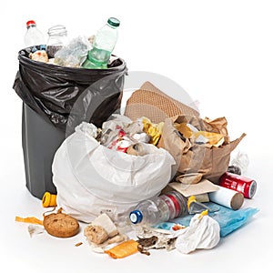 A pile of trash a visual representation isolated on white background