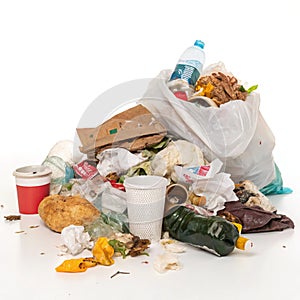A pile of trash a visual representation isolated on white background