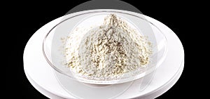 Pile of trisodium chloride phosphate on white background