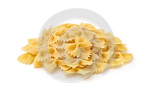 Pile of uncooked farfalle pasta