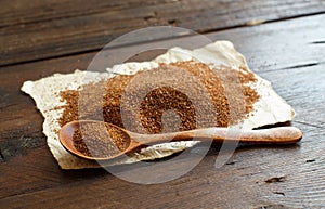 Pile of uncooked teff grain