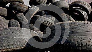 Pile of unused tires, abstract background