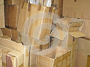 Pile of Used Cardboard Boxes.