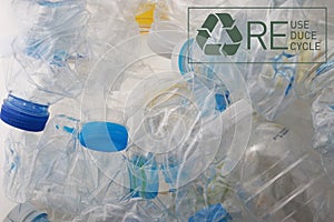 Pile of used PET bottles for recycle 4