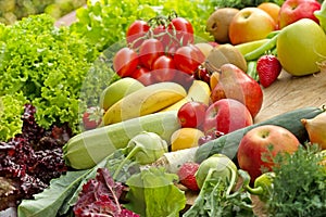 Pile of various fruits and vegetables