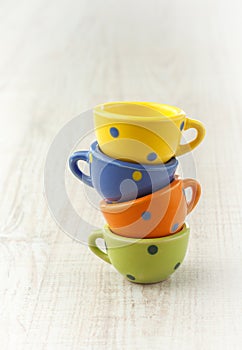 Pile of vintage tea cups