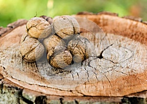 Pile of walnuts