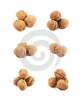 Pile of walnuts isolated