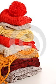 Pile of warm clothes