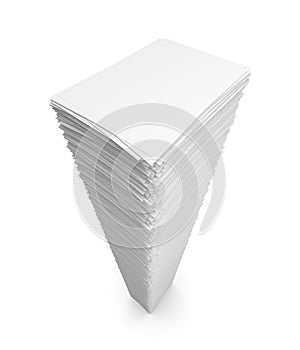 Pile of white paper sheets