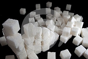 Pile of white sugar cubes