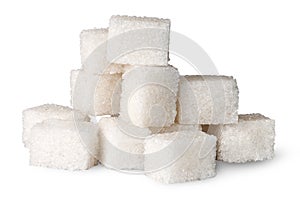 Pile of white sugar cubes