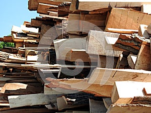 Pile of wood planks