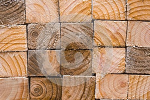 Pile of wood, showing the sawn edges and the patterned wood grain