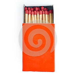 Pile of Wooden matches isolated over the white background