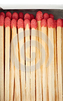 Pile of Wooden matches isolated over the white background