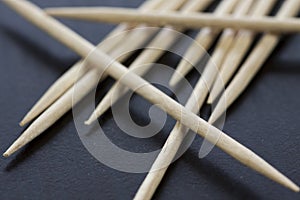 Pile of wooden toothpicks