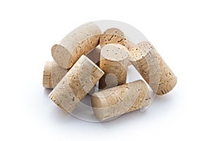 a pile of wooden wine corks